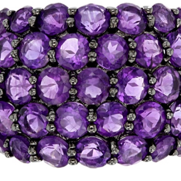 NWT Amethyst 2.50 Carats black post work #PurpleRain Genuine sizes 8 & 9 - Picture 5 of 5